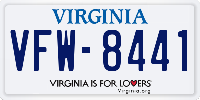 VA license plate VFW8441