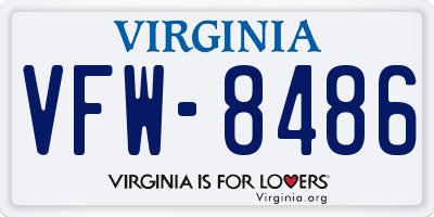 VA license plate VFW8486