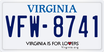 VA license plate VFW8741