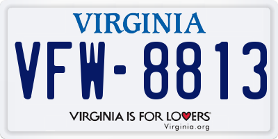 VA license plate VFW8813