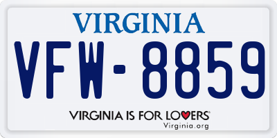 VA license plate VFW8859