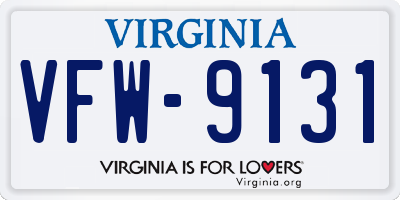 VA license plate VFW9131