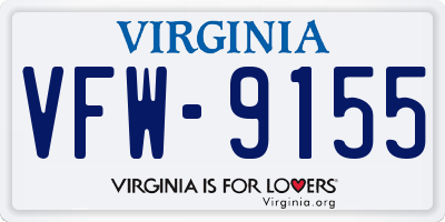 VA license plate VFW9155