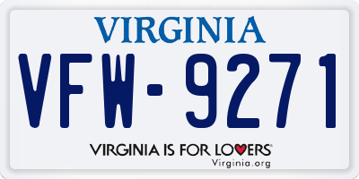 VA license plate VFW9271