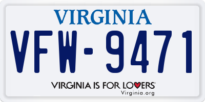 VA license plate VFW9471