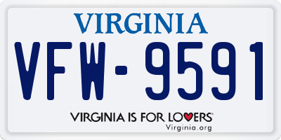 VA license plate VFW9591