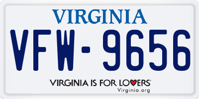 VA license plate VFW9656
