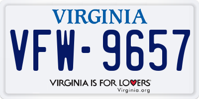 VA license plate VFW9657