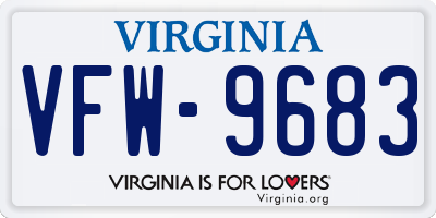 VA license plate VFW9683
