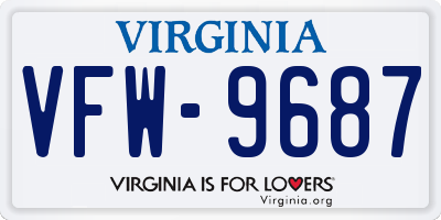 VA license plate VFW9687