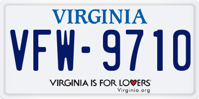 VA license plate VFW9710