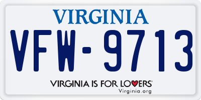 VA license plate VFW9713