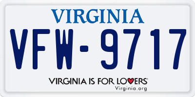 VA license plate VFW9717