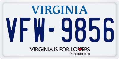 VA license plate VFW9856