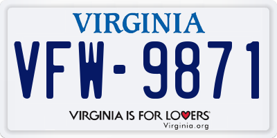 VA license plate VFW9871