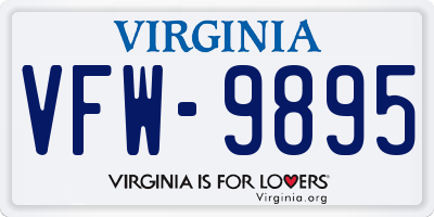 VA license plate VFW9895
