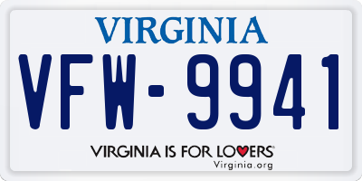 VA license plate VFW9941