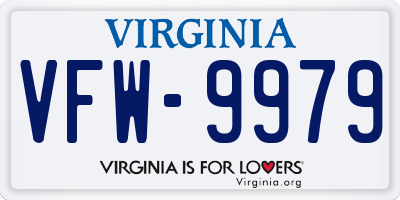 VA license plate VFW9979