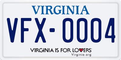 VA license plate VFX0004