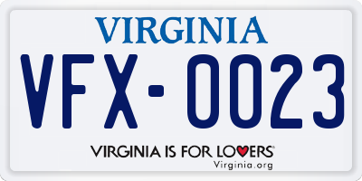 VA license plate VFX0023