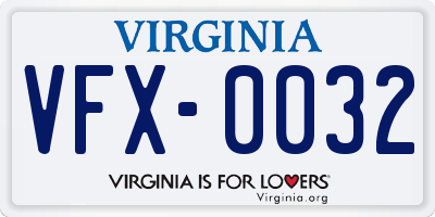 VA license plate VFX0032