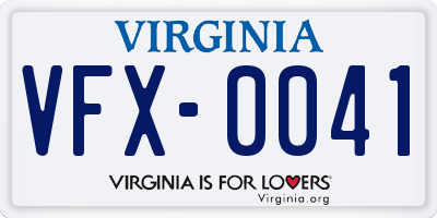 VA license plate VFX0041