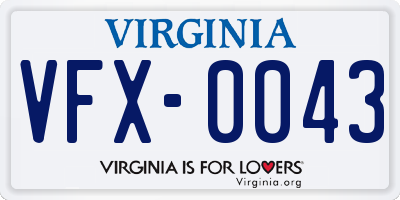 VA license plate VFX0043