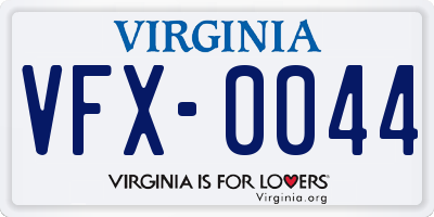 VA license plate VFX0044