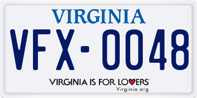 VA license plate VFX0048