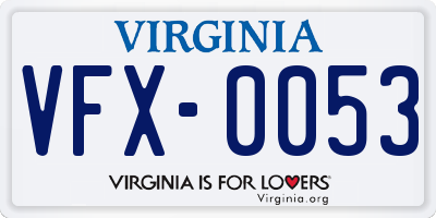VA license plate VFX0053