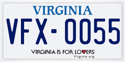 VA license plate VFX0055