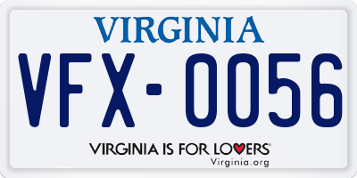 VA license plate VFX0056