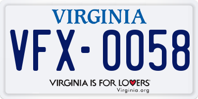 VA license plate VFX0058
