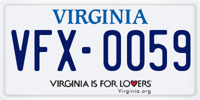 VA license plate VFX0059