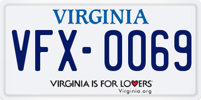 VA license plate VFX0069