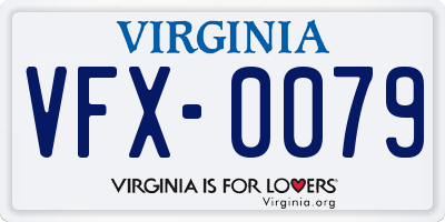 VA license plate VFX0079