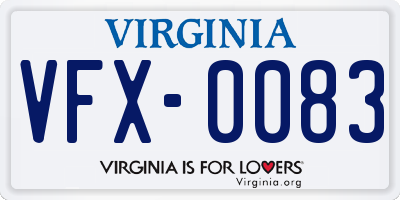 VA license plate VFX0083