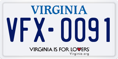 VA license plate VFX0091