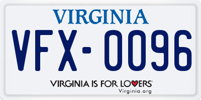 VA license plate VFX0096