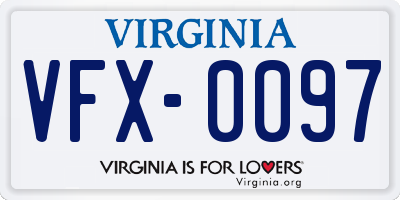VA license plate VFX0097