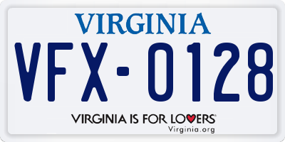 VA license plate VFX0128