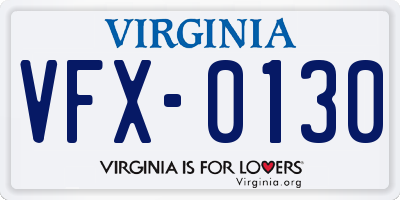 VA license plate VFX0130