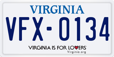 VA license plate VFX0134