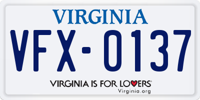 VA license plate VFX0137