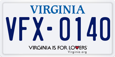 VA license plate VFX0140