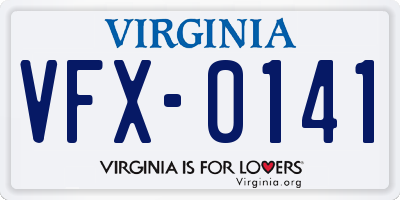 VA license plate VFX0141
