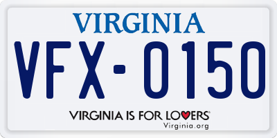VA license plate VFX0150