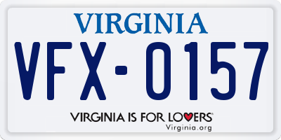 VA license plate VFX0157