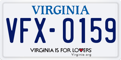 VA license plate VFX0159