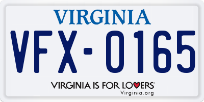 VA license plate VFX0165